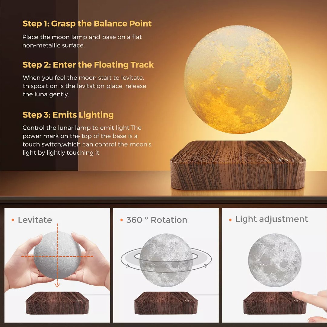 OodleKaboodles's tweet image. 🌕 Bring the Moon into Your Room
Experience the magic of space with the Levitating Moon Lamp—a stunning replica of the moon that floats and spins gracefully above its base using magnetic levitation. 

🛒 Shop now: oodle-kaboodle.com

#LevitatingMoonLamp #FloatingLight