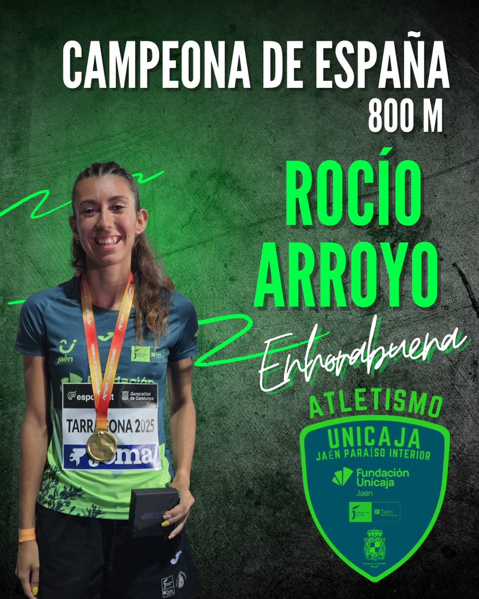 ¡LO HA VUELTO A HACER! 👑

Rocío Arroyo se ha proclamado CAMPEONA 🥇 de ESPAÑA ABSOLUTA 🇪🇸 en 800 metros. 

¡ENHORABUENA, ROCÍO!

#TodoAlVerde 💚💚💚