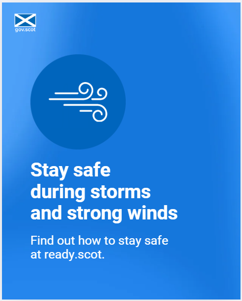 Storms can cause power outages.

Did you know you can call 105 free of charge to report or get information about power cuts in your area?

Stay prepared: ready.scot.