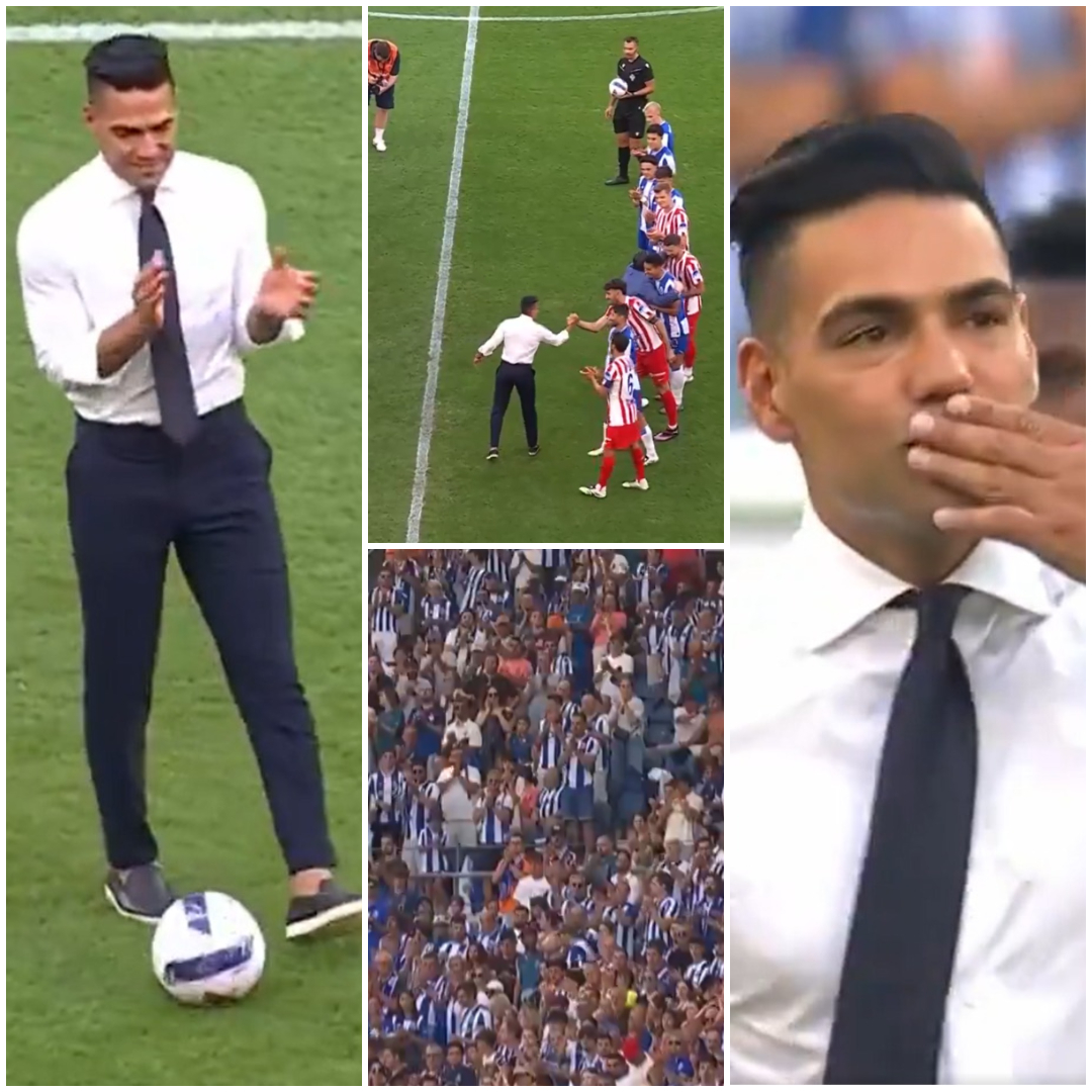 GolCaracol's tweet photo. 🫡 ¡Tremendo homenaje a Falcao!

En el amistoso entre Porto y Atlético de Madrid, el delantero colombiano fue ovacionado y recibió un pasillo de honor. 🇨🇴🐯 El Tigre dejó una huella imborrable en Europa… y el respeto sigue intacto. https://t.co/kn7Y5raie6