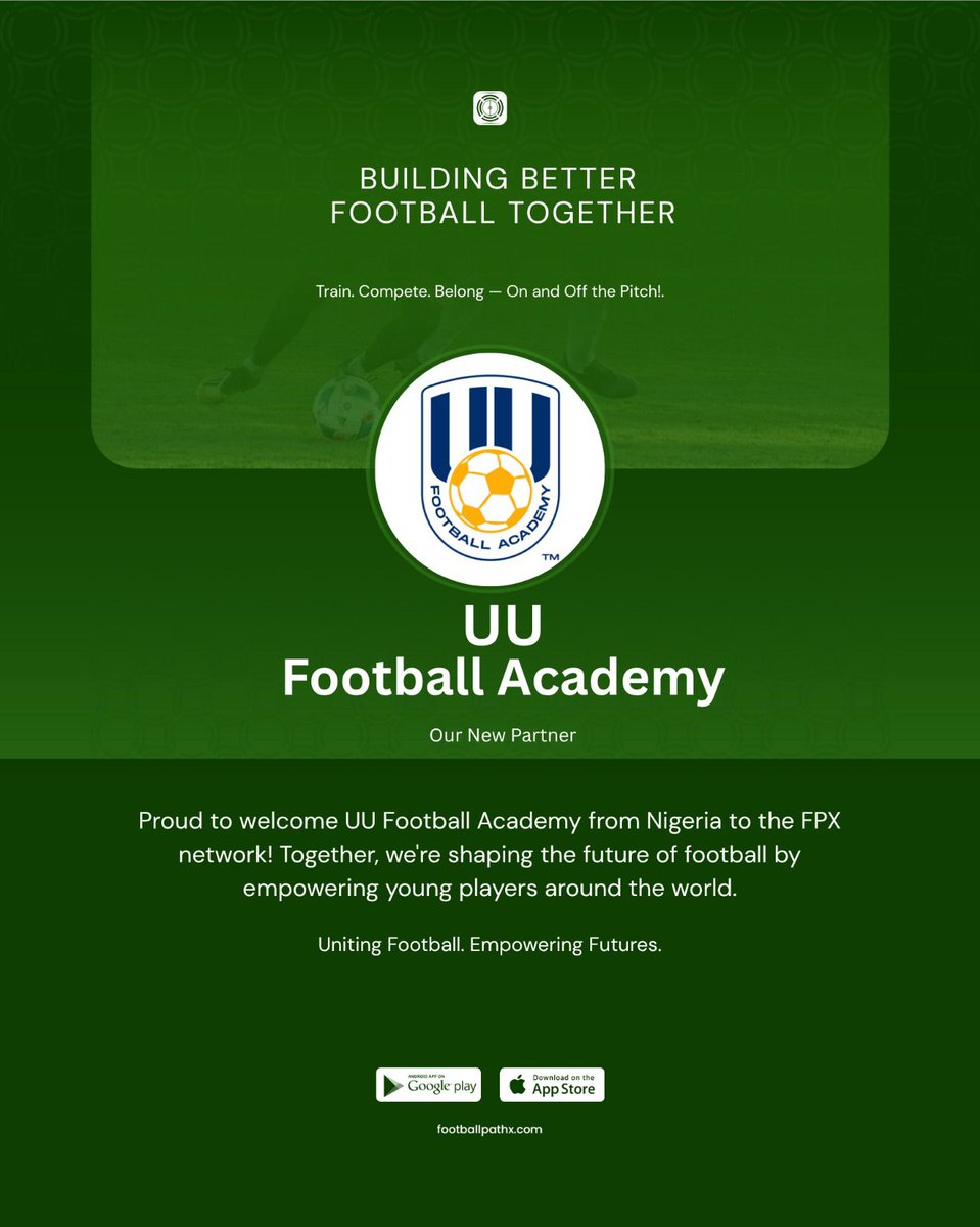 Proud to announce our collaboration with UU Football Academy from Nigeria 🇳🇬.

We’re building the future of football by giving young players the power to shine worldwide.

<a href="/CoachUdofia/">UU™</a>