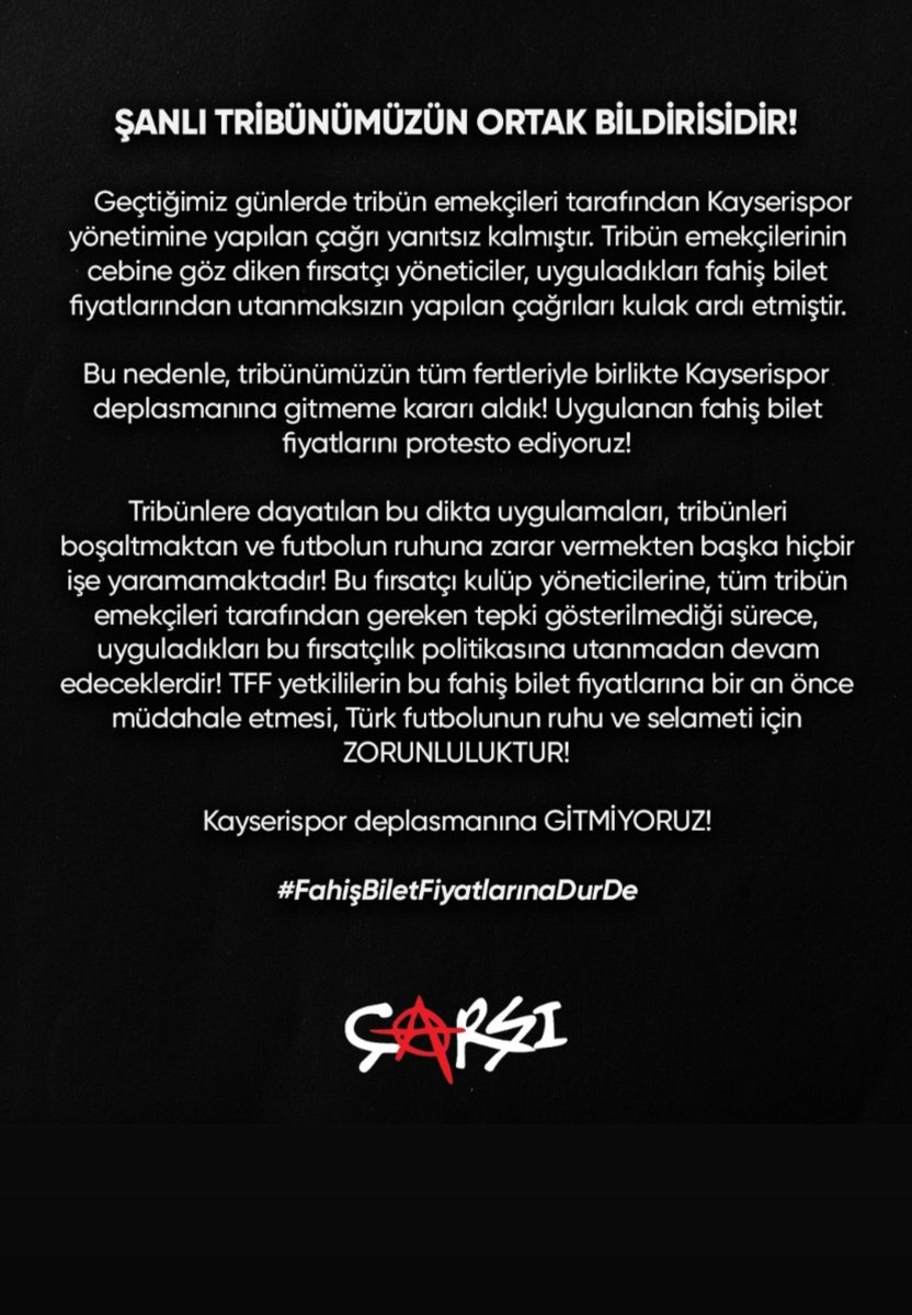 #FahisBiletFiyatlarınaDurDe