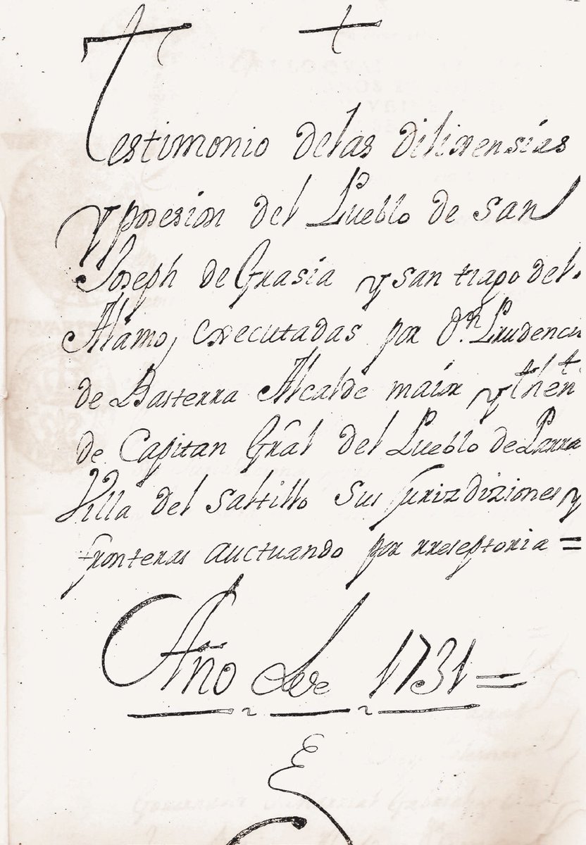 3 de agosto de 1731.- El Alcalde Mayor, “en nombre de Su Majestad” da posesión al Gobernador Simón Fernández de Barraza de las tierras y aguas de San José y Santiago del Álamo, hoy #Viesca, #Coahuila.