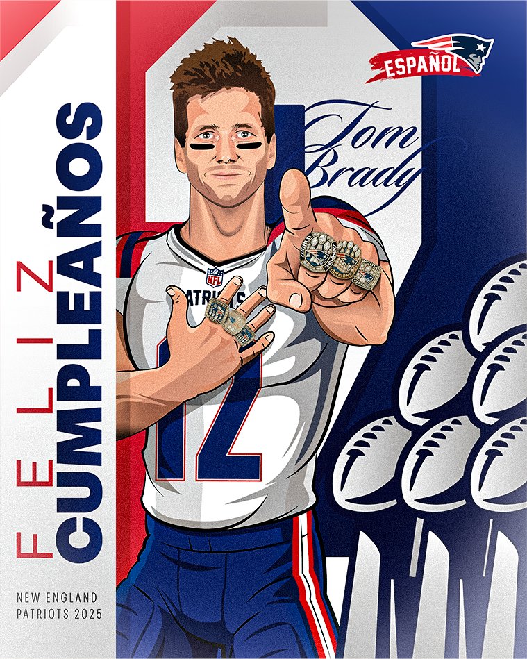 patriotsespanol's tweet photo. El GOAT ayer, hoy y para siempre. 🐐

¡Feliz cumpleaños, @TomBrady! 🔥🏈

#PatriotsEspañol https://t.co/jYVqeBf1u0