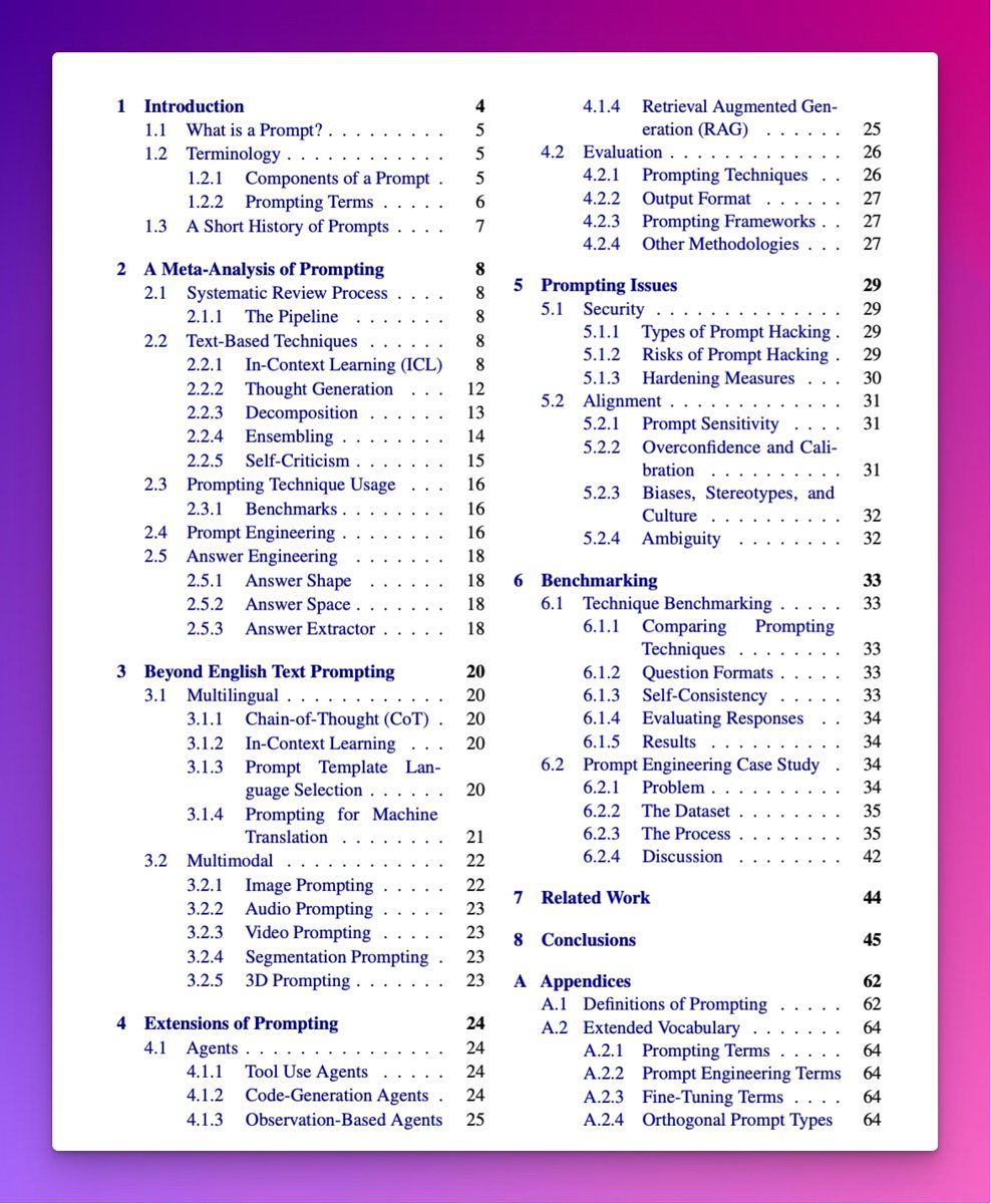 This one’s a gem!

This *free* 80-page prompt engineering guide is surprising deep, covering CoT, RAG, eval methods, agents, prompt hacking, multimodal prompts &amp; more.

Link to the guide in 🧵 ↓