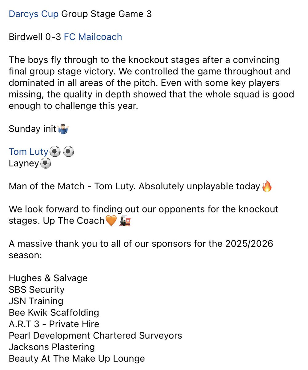 On to the knockouts. Up The Coach🧡🚂