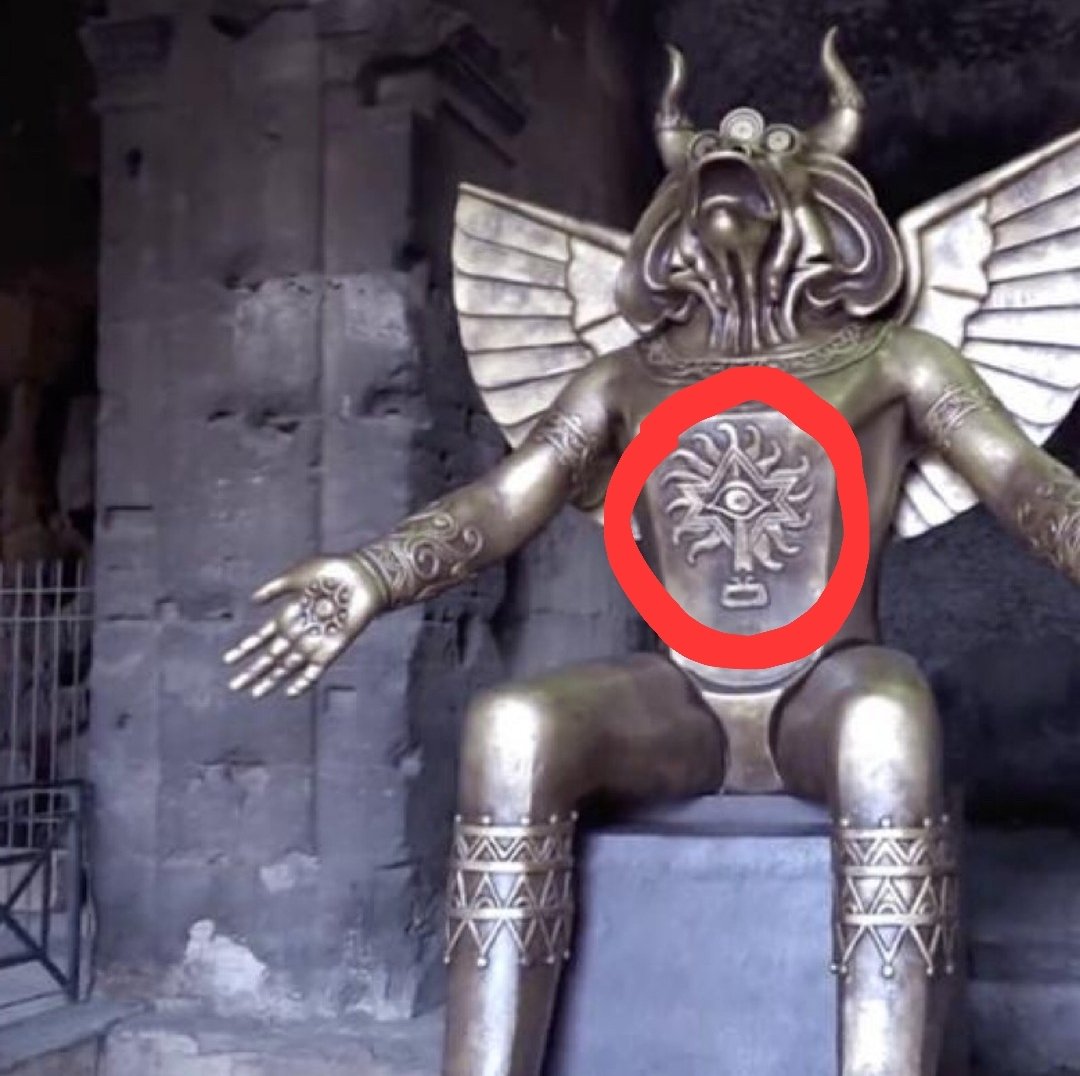 What star adorns the statue of Moloch, the Canaanite god tied to child sacrifice?  

Let that sink in for a moment.

It makes you think...