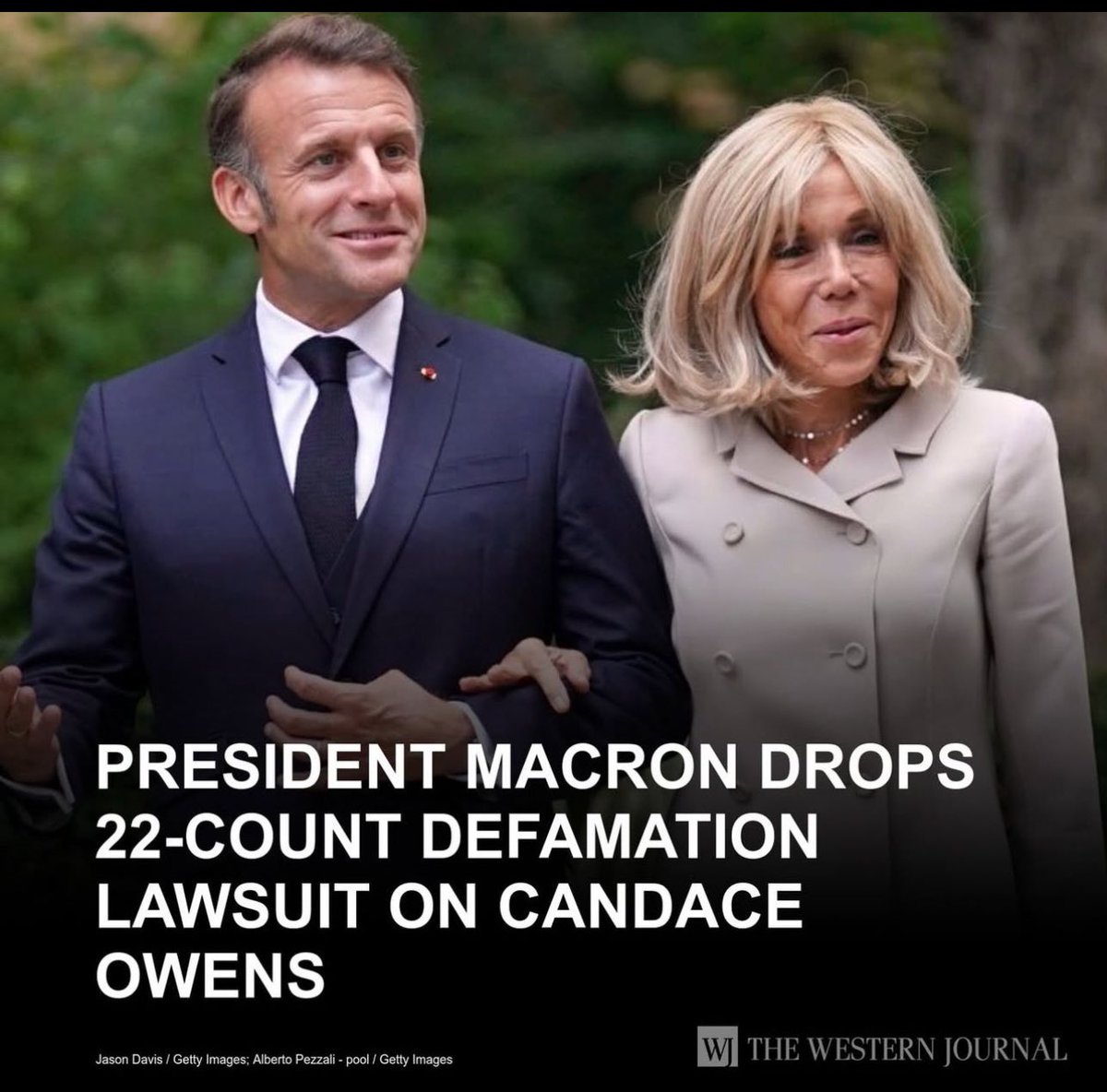 Wait what, Mr Emmanuel Macron &amp; Mr Brigitte Macron have dropped the Lawsuit against Candace Owens already when she didn’t back down?

Guess he is a Man after all.