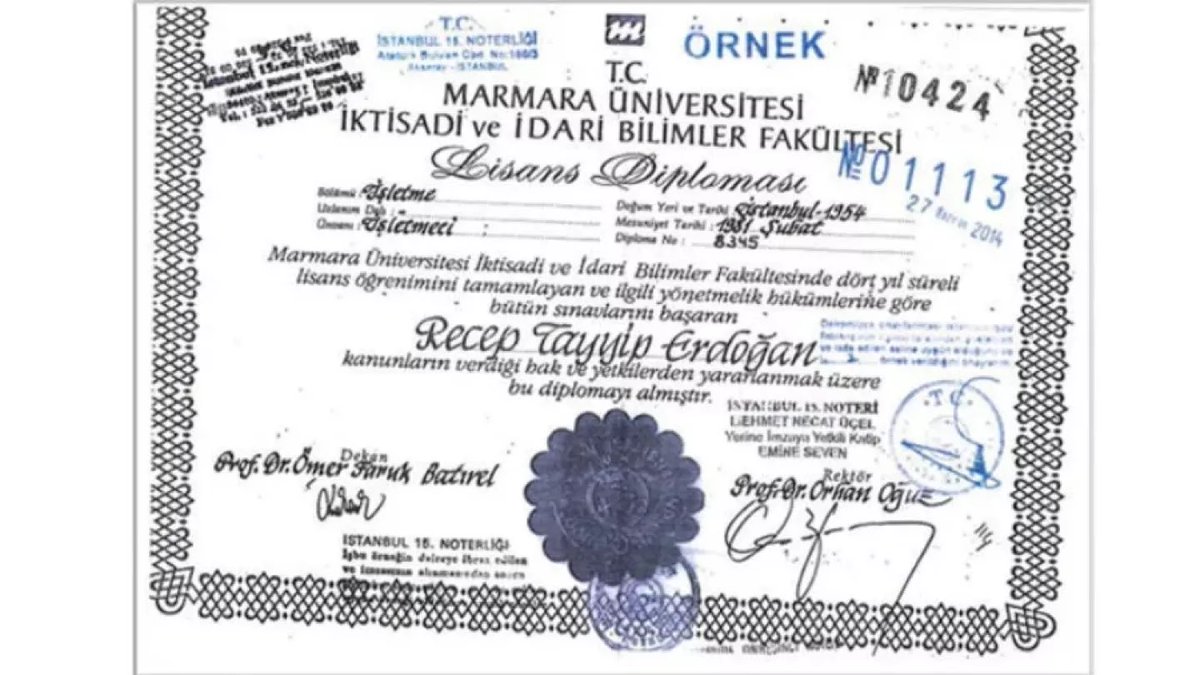 İhbar ediyorum: Türkiye Cumhuriyeti Cumhurbaşkanı Recep Tayyip Erdoğan’ın diploması yok!
Halkın gözünün içine baka baka 20 yıldır kandırıyorlar.
Bu ülke sahtekârlıkla yönetilemez!

#SahteDiplomalılarıAçıklayın