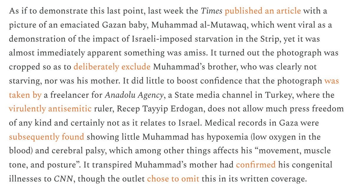 Incidental 41 (@incidental41__) on Twitter photo So, if I'm understanding correctly, the NYT published photos of not one, but two separate children with cerebral palsy in order to push the narrative that Israel has implemented "forced starvation" in Gaza
Muhammad al-Mutawaq (see <a href="/KyleWOrton/">Kyle Orton</a> piece) and Youssef Matar (see below) So, if I'm understanding correctly, the NYT published photos of not one, but two separate children with cerebral palsy in order to push the narrative that Israel has implemented "forced starvation" in Gaza
Muhammad al-Mutawaq (see <a href="/KyleWOrton/">Kyle Orton</a> piece) and Youssef Matar (see below)