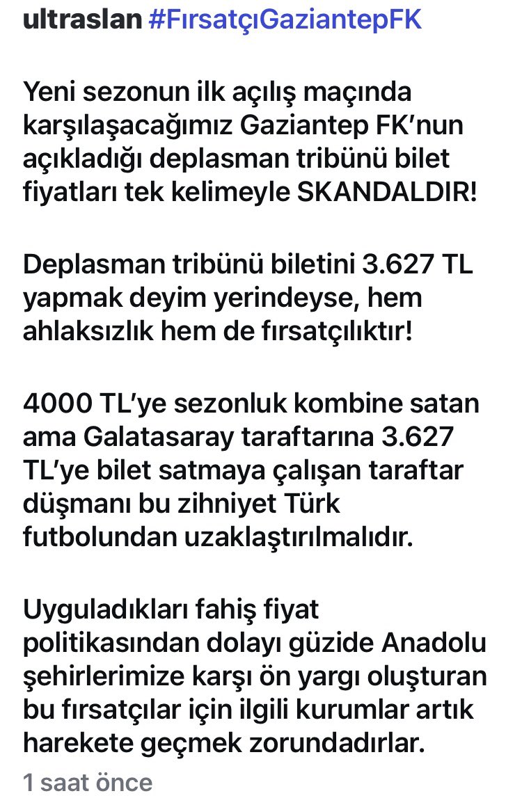 Metin Çakmak (@metincakmakk) on Twitter photo Değerli <a href="/samiltayyar27/">Şamil Tayyar</a> vekilim <a href="/GaziantepFK/">Gaziantep FK</a> tarafından Galatasaray taraftarına yapılan yanlıştan haberiniz olsun inşallah bu yanlıştan dönerler
<a href="/ultrAslan/">ultrAslan</a>
<a href="/GalatasaraySK/">Galatasaray SK</a>
<a href="/TFF_Org/">TFF</a>
<a href="/trtspor/">TRT Spor</a>
<a href="/aspor/">A Spor</a>
<a href="/HTSpor/">HT Spor</a>
<a href="/tv100/">TV100</a> Değerli <a href="/samiltayyar27/">Şamil Tayyar</a> vekilim <a href="/GaziantepFK/">Gaziantep FK</a> tarafından Galatasaray taraftarına yapılan yanlıştan haberiniz olsun inşallah bu yanlıştan dönerler
<a href="/ultrAslan/">ultrAslan</a>
<a href="/GalatasaraySK/">Galatasaray SK</a>
<a href="/TFF_Org/">TFF</a>
<a href="/trtspor/">TRT Spor</a>
<a href="/aspor/">A Spor</a>
<a href="/HTSpor/">HT Spor</a>
<a href="/tv100/">TV100</a>