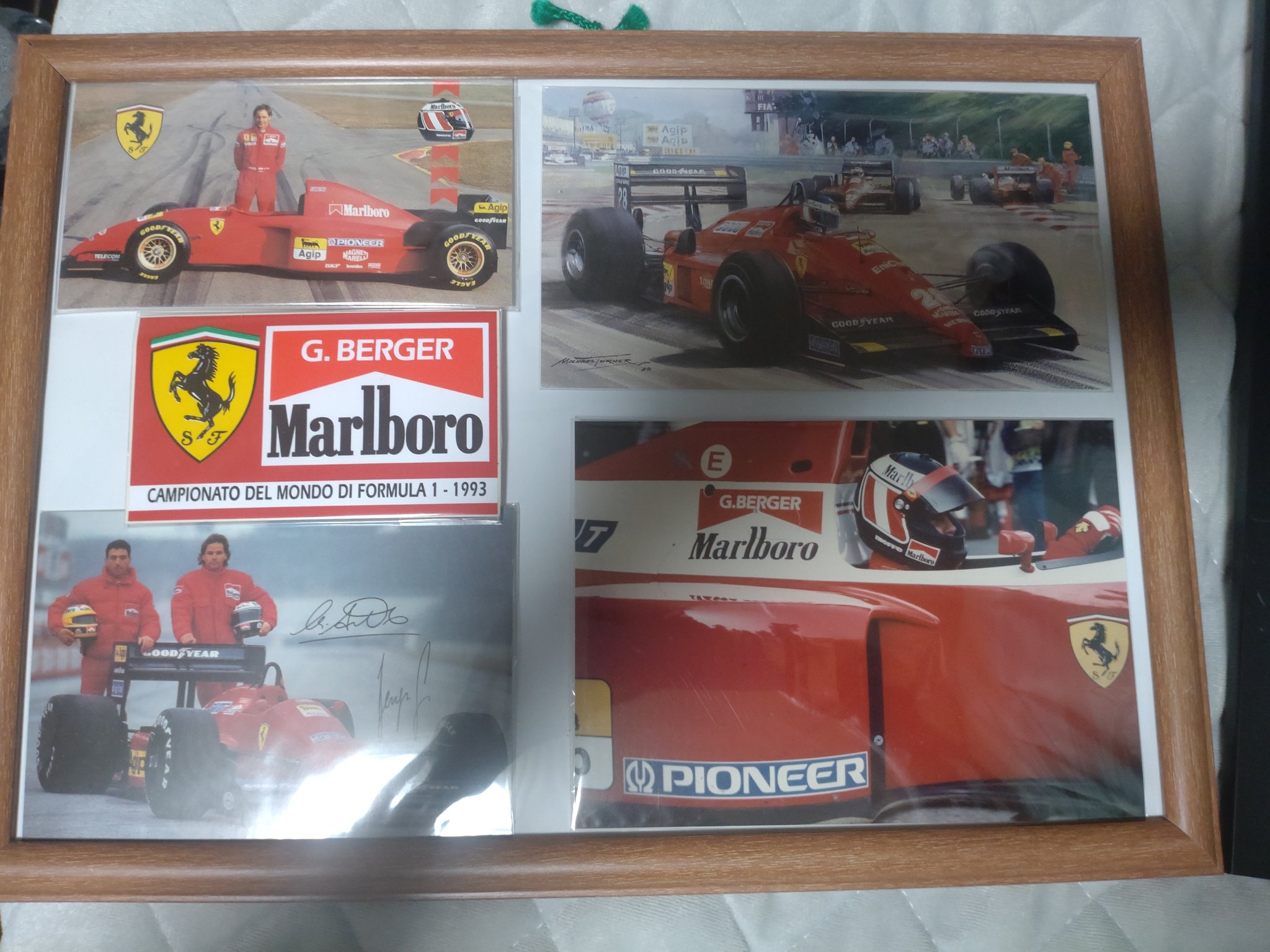 証明書付き　ゲルハルト・ベルガー ベネトン 直筆サイン入りフォト/写真 F1 ゲルハルト・ベルガー 直筆サイン入り A4サイズ 大判写真 with