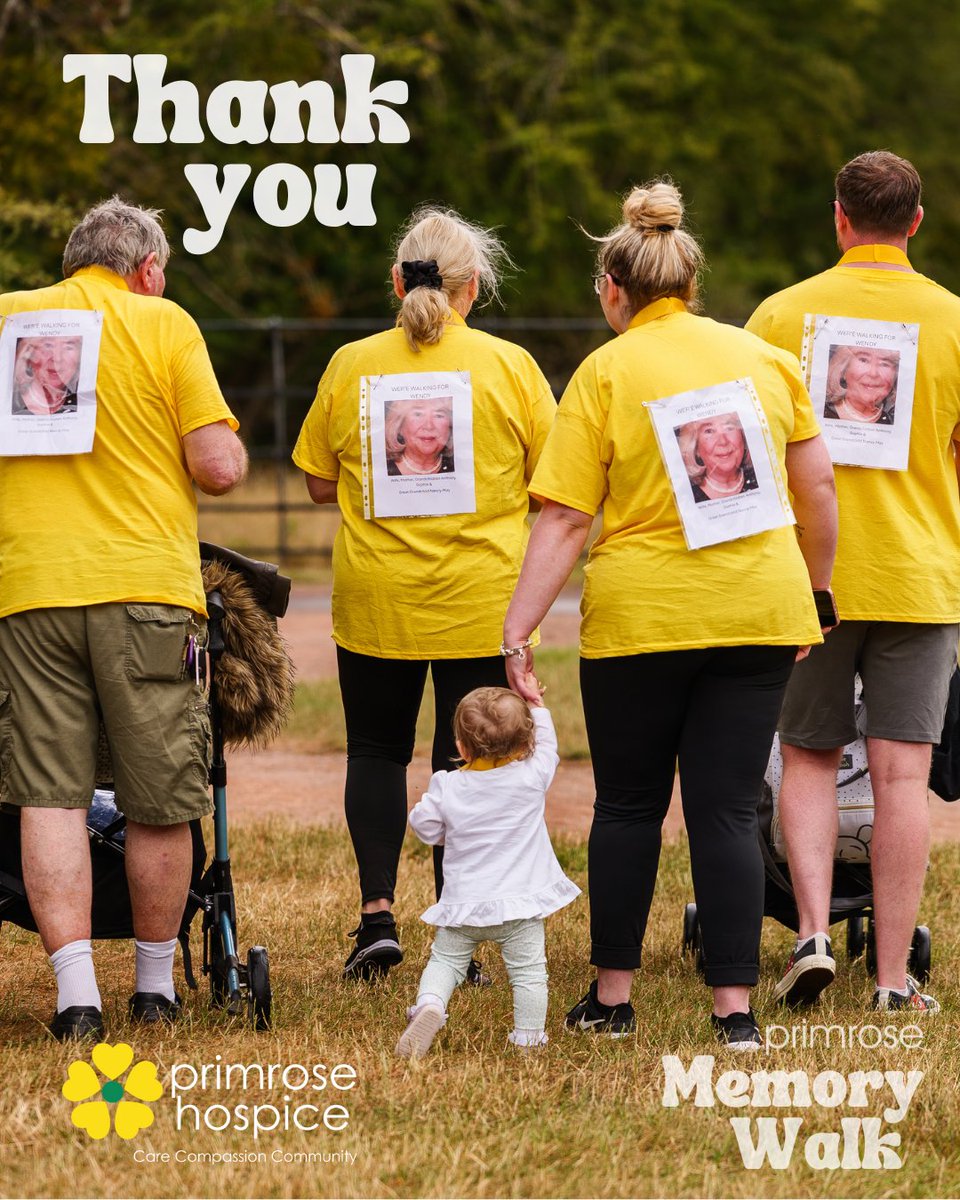 We are humbled to share with you the total raised on our second Primrose Memory Walk. 👣 You helped to raise, £10,017! 💛

Our 2025 Primrose Memory Walk was kindly sponsored by Thomas Brothers The Funeral Directors