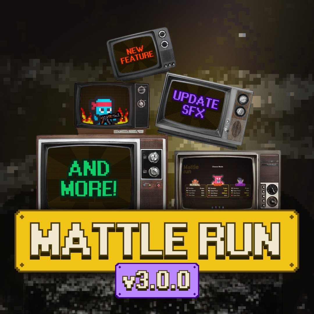 Mattle Run V3 is live – the biggest game upgrade!

Major updates:
- Sound effects for all weapons + background music
- Reroll feature (1 free per game, hotkey: R)
- Luck trait now boosts chances of getting more ability options when leveling up
- Significant gameplay rebalance –