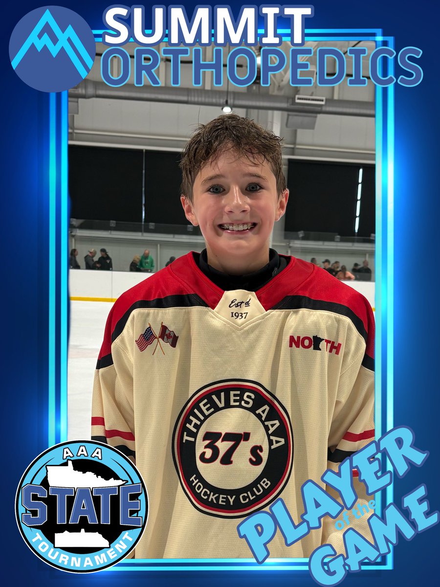 AAA STATE
2013 Semi-finals

SDP > MNHC (8-2)
Thieves > Selects (7-5)

<a href="/Summitorthomn/">Summit Orthopedics</a> players of the game:
McCoy O’Leary SDP (3G)
Blake Hayes 37s (3G)

2013 Championship- SDP vs Thieves at 2:30p. Live stream link on YHH homepage. 

#aaastate25