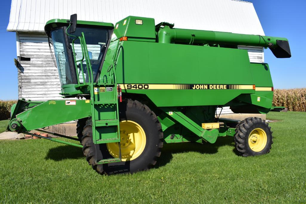 Looking for a good JD 9400 combine or JD 359 engine aft the one we have overheated.  Upsetting bc the overheating could have been prevented.  We use the combine to break out or cleanup research plots.  Budget extremely tight.  :(  Leads welcome.  SW Ontario.  Photo for attention.