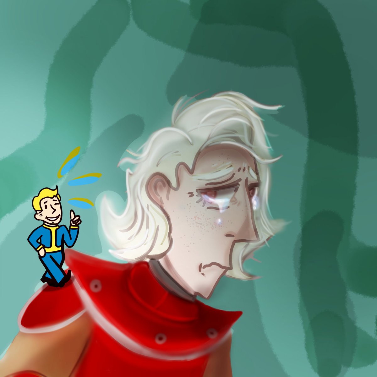 GlowingRadtoad's tweet photo. I'm always putting my sad pathetic Lone Wanderer Lumen in Situations ™️ #MyArt #Fallout #Fallout3 #FalloutArt #Art https://t.co/HEKQ9qjiw0