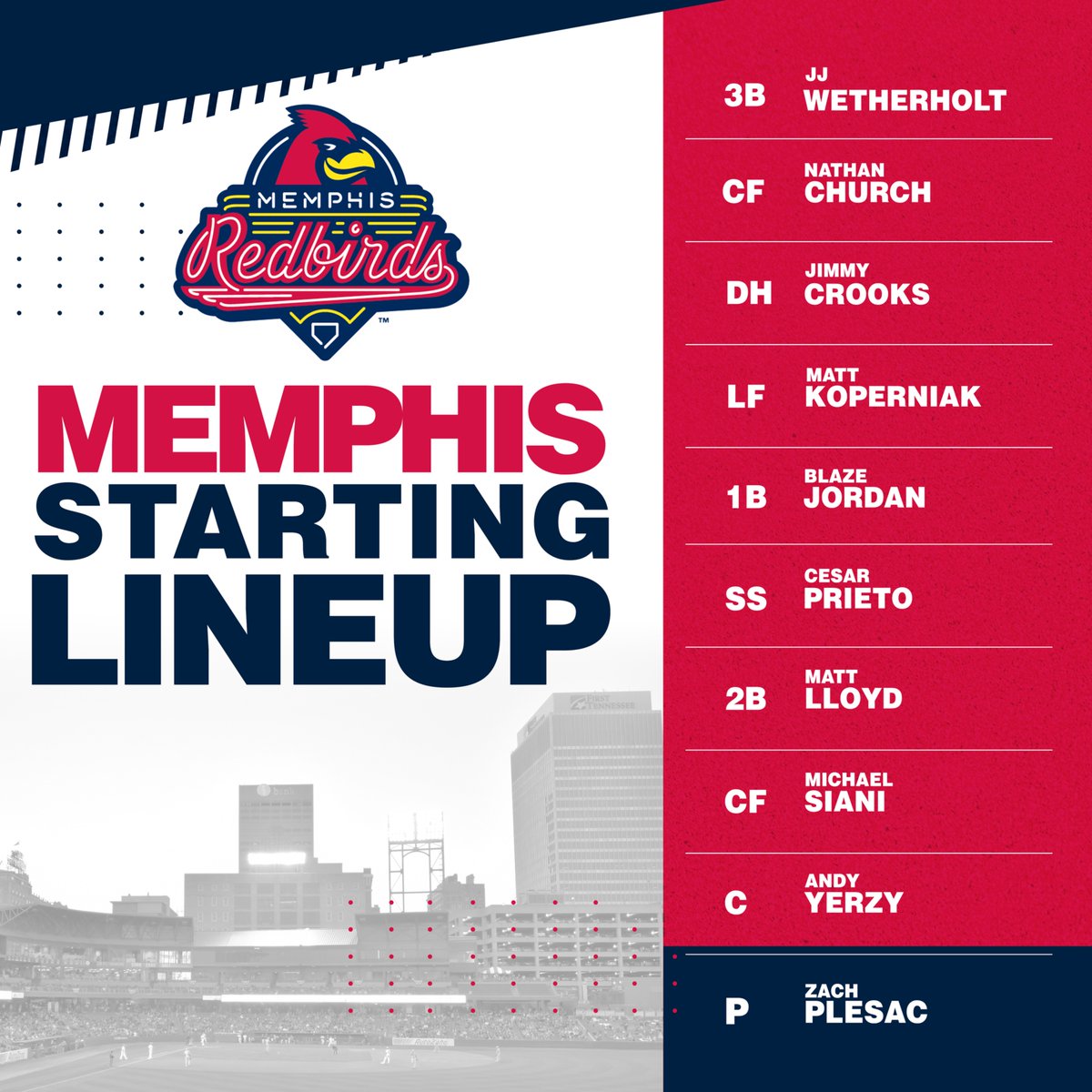 Today's <a href="/topsbarbq/">topsbarbq</a> leadoff batter is JJ Wetherholt!

Leadoff your day by texting REDBIRDS to 1 (833) 380-9855 for a free BBQ Pork Sandwich!
