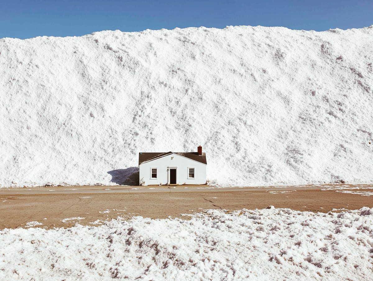 codesmatodes's tweet image. &quot;Beneath the White Mountain&quot; #Scale #MinimalistPhotography #SurrealLandscape #WhiteLandscape #Isolation #Contrast #ArchitecturePhotography #UniqueView #StarkBeauty #GiantMound