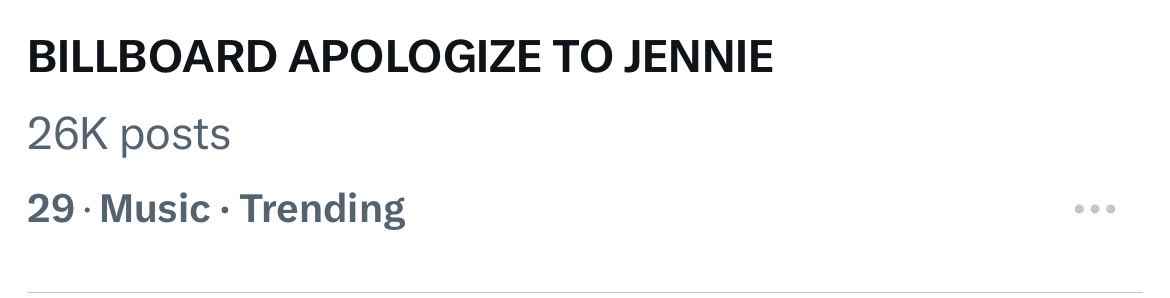 Jennie_Union's tweet photo. 250804 | WORLDWIDE TRENDS

#29 BILLBOARD APOLOGIZE TO JENNIE 

Keep tagging them @billboard 

BILLBOARD APOLOGIZE TO JENNIE 
#BillboardRespectJENNIE https://t.co/LXoFVmmDPH