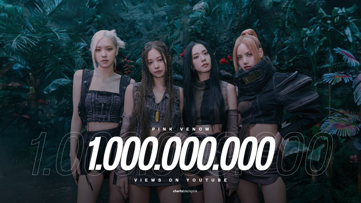 chartsblackpink's tweet photo. .@BLACKPINK’s “Pink Venom” has now surpassed 1 billion views on YouTube.

It’s their 7th video to reach this milestone, the most for any girl group in history. https://t.co/5js0dJMRM4