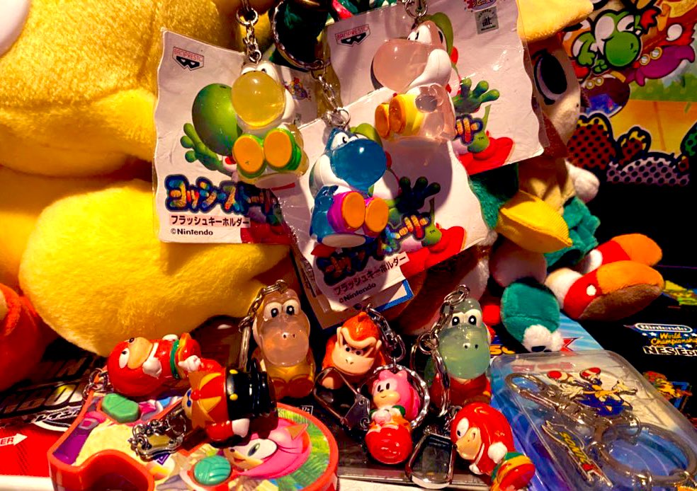 Tons from my video game collection for sale. Vintage Keychains from Banpresto from Yoshi’s Story on Nintendo 64. These some of my favorite Key-Ring Figurines. These aren’t the easiest find. Ones that still tagged are even more valuable. It’s a cool set to find and collect!