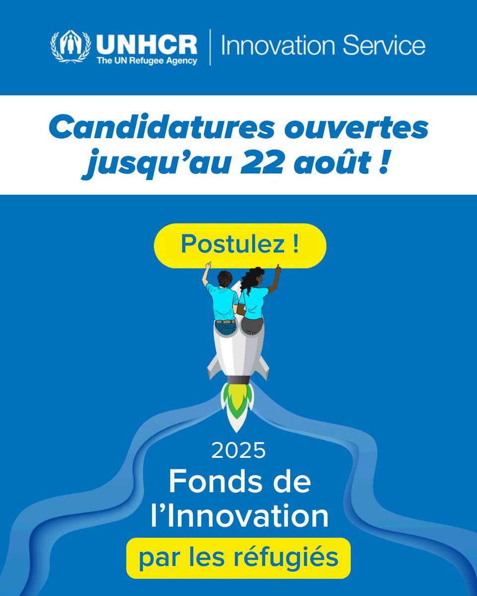 🚀 Vous portez un projet innovant ? Vous êtes réfugié.e ?

Le Fonds de l'Innovation par les Réfugiés du HCR peut vous aider à le réaliser grâce à un soutien financier et technique sur mesure !

📅 Candidatures ouvertes jusqu’au 22 août 🔗 bit.ly/3TBq9Gd