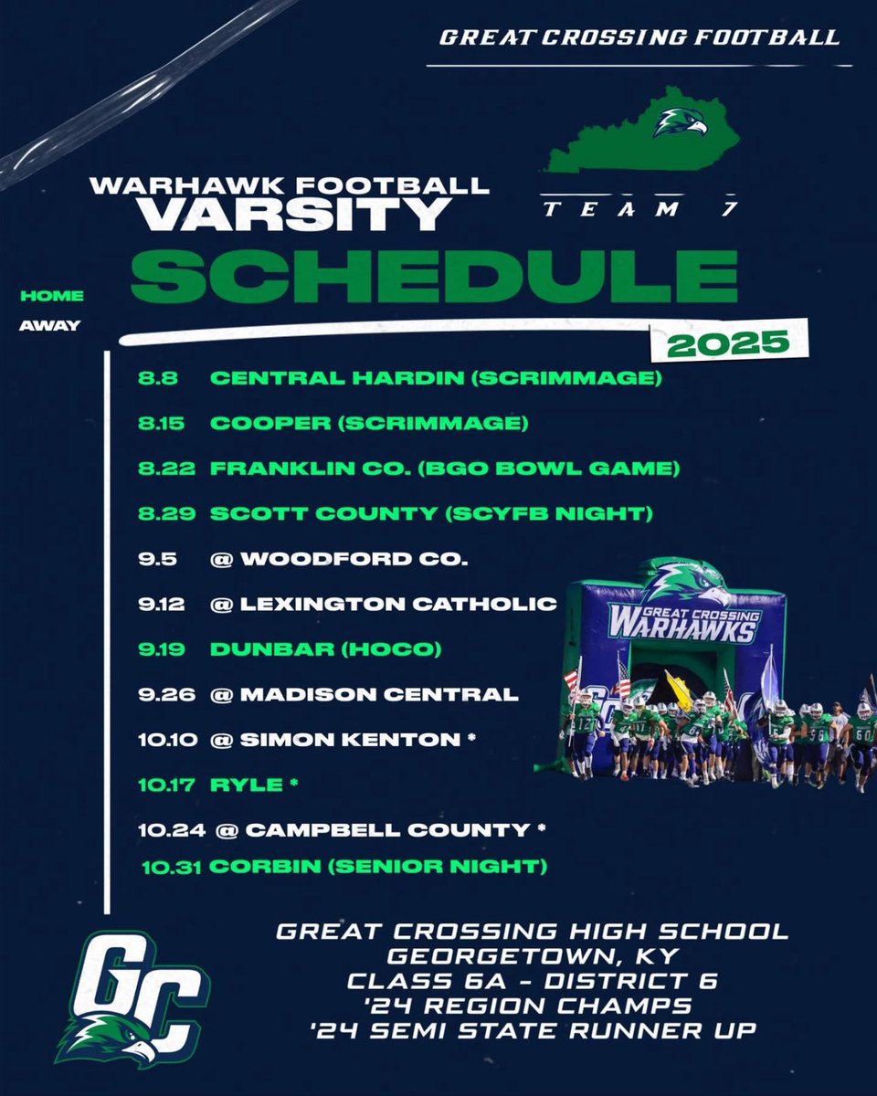1st Scrimmage this Friday!!! 
🏈 Varsity/JV vs Central Hardin 
🏟️ Warhawk Stadium
⏰ 7pm Start Time
🎟️ $5.00 GoFan or cash/card gate. 
📺 Fan.Hudl.com “Subscribe or pay per game”
