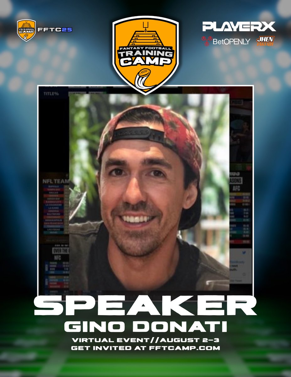 FFTCamp's tweet image. Fantasy meets betting 🎯
Prop Shop is open!
We are breaking down how player props can give you an edge in fantasy AND the sportsbook 👀
Headlined by @Gino_betopnenly & @ffculater from @BetOpenly
Hosted by @dhenrytv #FFTC25
Free Tickets for the rest of the day in Bio! 🔥