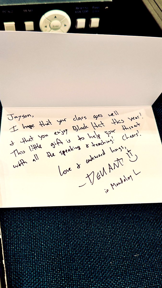 jaysonstreet's tweet image. I really do 💜 my #HackerFam! Thank you @deviantollam for my much needed gift! 
💜🤗💜