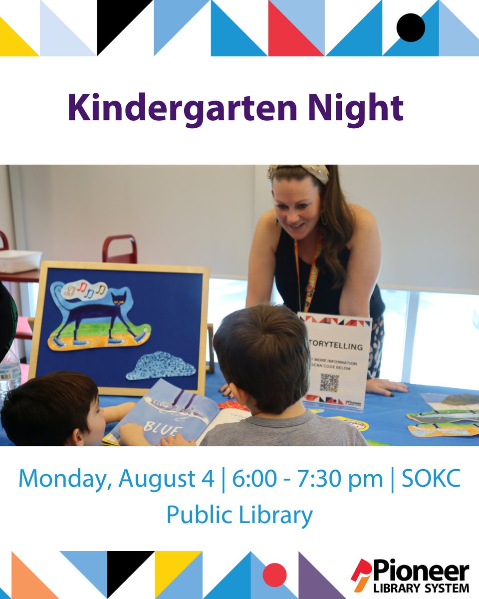 Join us for Kindergarten Night tomorrow at the SOKC library!☺️

Registration is required for child only.  Register through the event calendar on our website!✨❤️