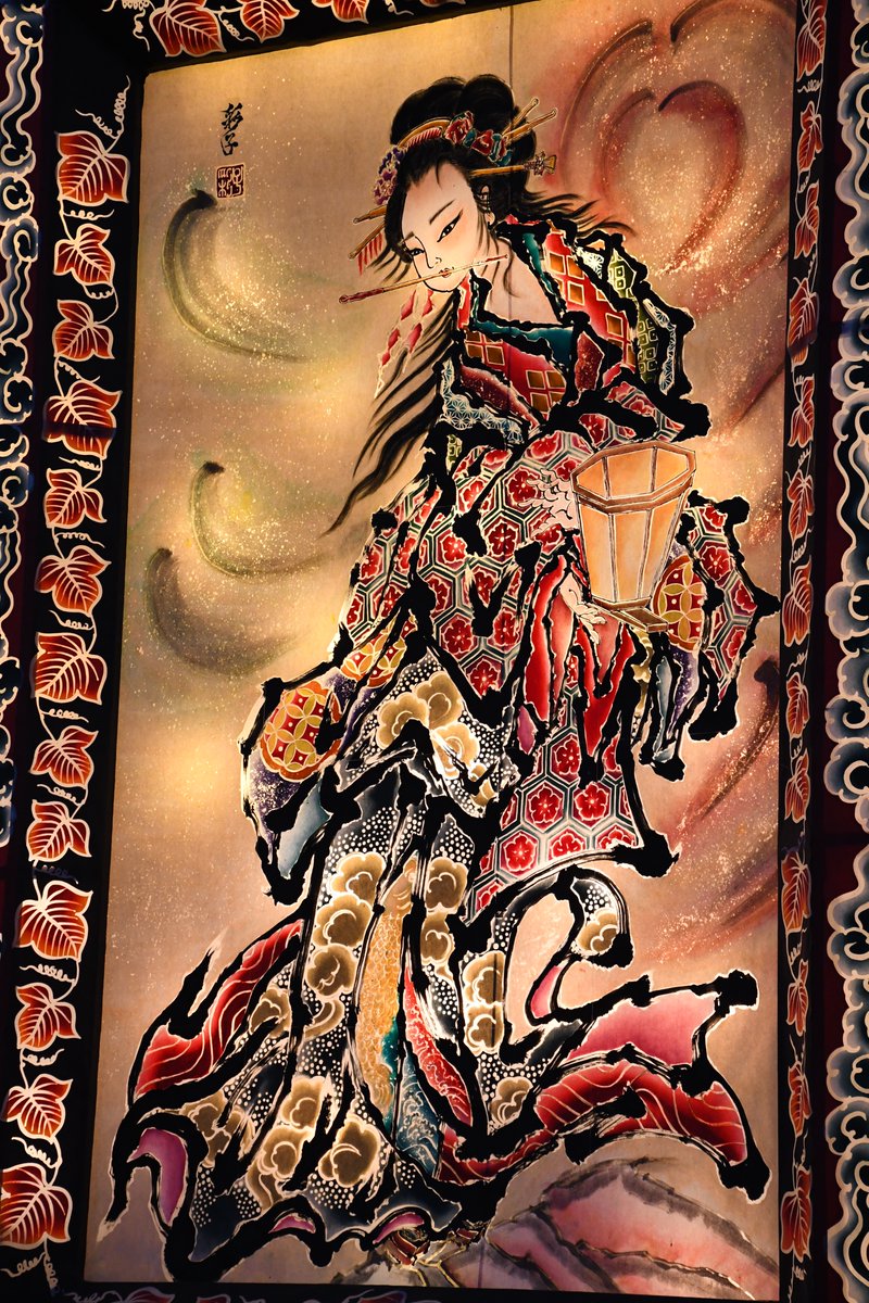 内田青虹、【雪行中（あと少し頑張って…常盤母子）】、希少な額装用画集より 安田育代、「母と子」、希少画集・額装画、日本製・新品額縁にて額装