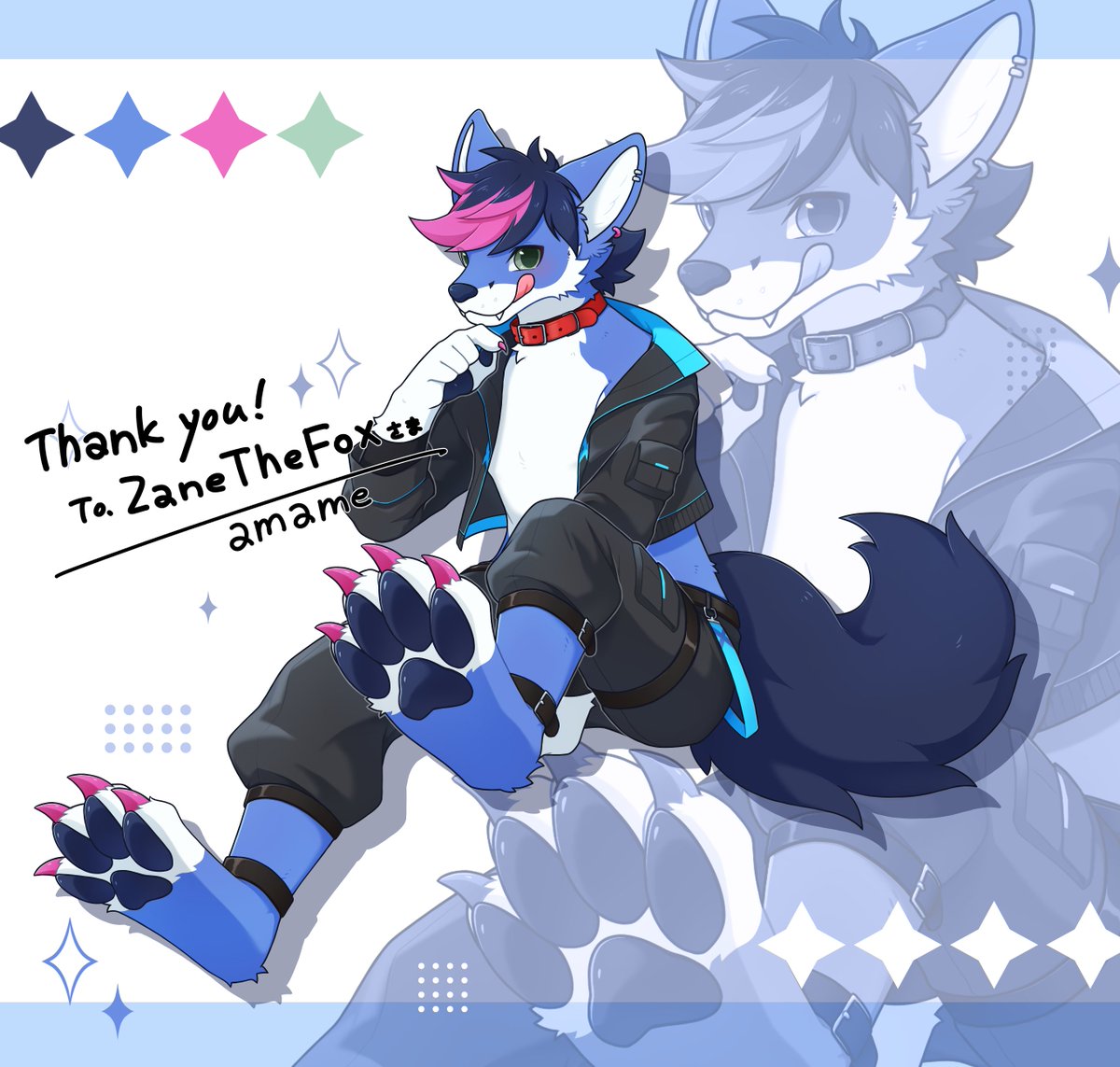 Just a fox... showing off a bit. 
ちょっと見せたくなっちゃった〜🐾 
#kemono #furry #furryart by <a href="/S_amame/">佐藤雨芽</a>