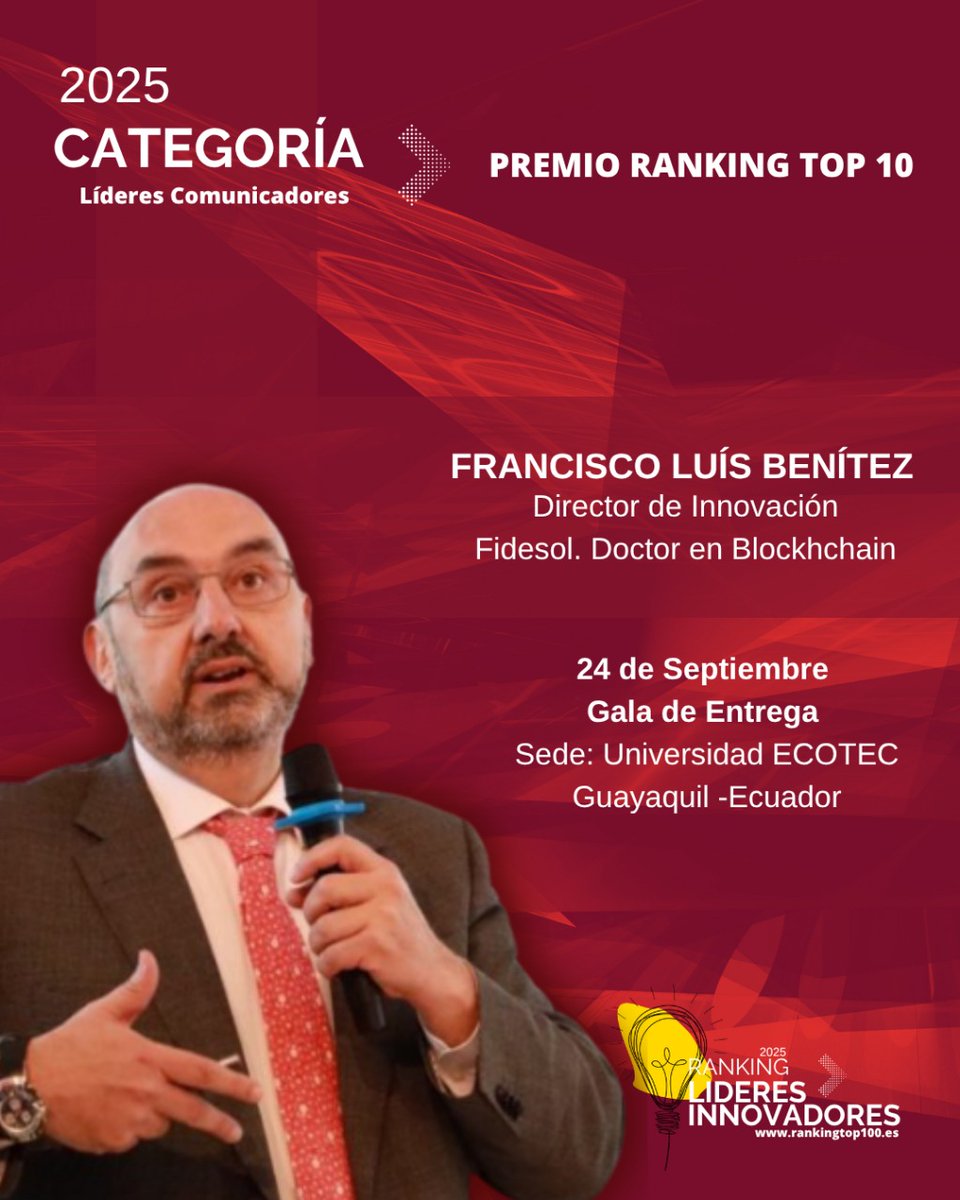 He  sido premiado por segundo año consecutivo como Líder Innovador #Latam en la Categoría "Líderes Comunicadores" de la Red Global Business Market.

Agradecido al Jurado <a href="/josugomez78/">josu gomez barrutia</a> por ello 😅

Todo un honor, que me impulsa a ser mejor en mi labor profesional. 😊
#RankingTop100