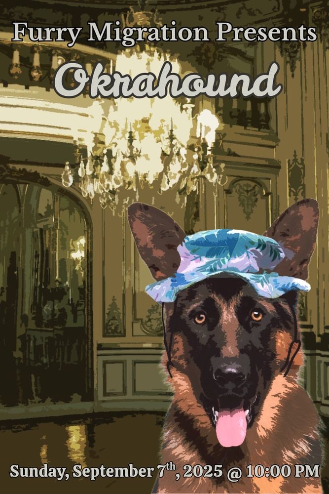 *coughs*
I'm djing at Furry Migration.

Pull up if you like rump-shaking music.

Art by my homie &amp; fellow dj @notkoze.trashmammal.club.

Check out their set on Saturday if you attending. Same venue!