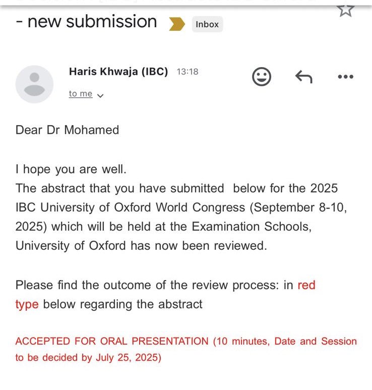 Excited to share that our systematic review and meta-analysis on the safety and efficacy of the RefluxStop™ device has been accepted for oral presentation at the International Bariatric Club meeting, hosted by the University of Oxford.
<a href="/IslamOmar82/">Islam Omar, MB BCh, MSc, MRCS, FEBS/GenSurg, ChM</a> <a href="/UniofOxford/">University of Oxford</a>