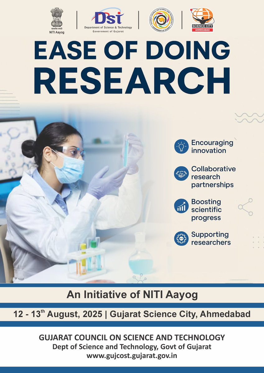 Narottam Sahoo (@narottamsahoo) on Twitter photo Scientific R&D is the engine of progress - powering innovation, self-reliance, and a better quality of life for all.
We <a href="/InfoGujcost/">Gujarat Council on Science & Technology 🇮🇳</a> & <a href="/dstGujarat/">Department of Science & Technology, Gujarat</a>, are honoured to host experts from <a href="/NITIAayog/">NITI Aayog</a> and researchers from #Rajasthan, #MadhyaPradesh, #Gujarat and #Maharashtra for the Scientific R&D is the engine of progress - powering innovation, self-reliance, and a better quality of life for all.
We <a href="/InfoGujcost/">Gujarat Council on Science & Technology 🇮🇳</a> & <a href="/dstGujarat/">Department of Science & Technology, Gujarat</a>, are honoured to host experts from <a href="/NITIAayog/">NITI Aayog</a> and researchers from #Rajasthan, #MadhyaPradesh, #Gujarat and #Maharashtra for the