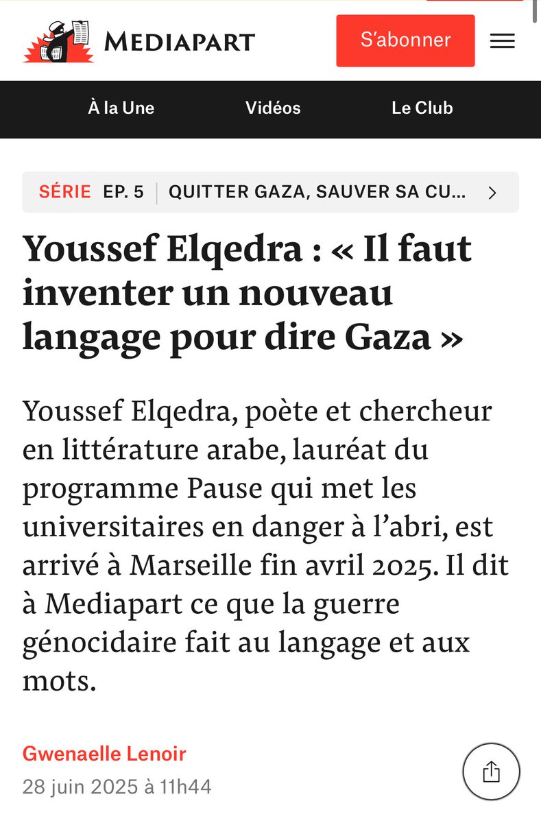 Donc nous avons la confirmation qu’un troisième « réfugié palestinien » est en réalité un propagandiste zélé du 7 octobre 2023. 

Alors que des centaines de femmes se faisaient violer, assassiner, Youssef Elqedra, « poète », se réjouissait dans l’heure même de la commission de