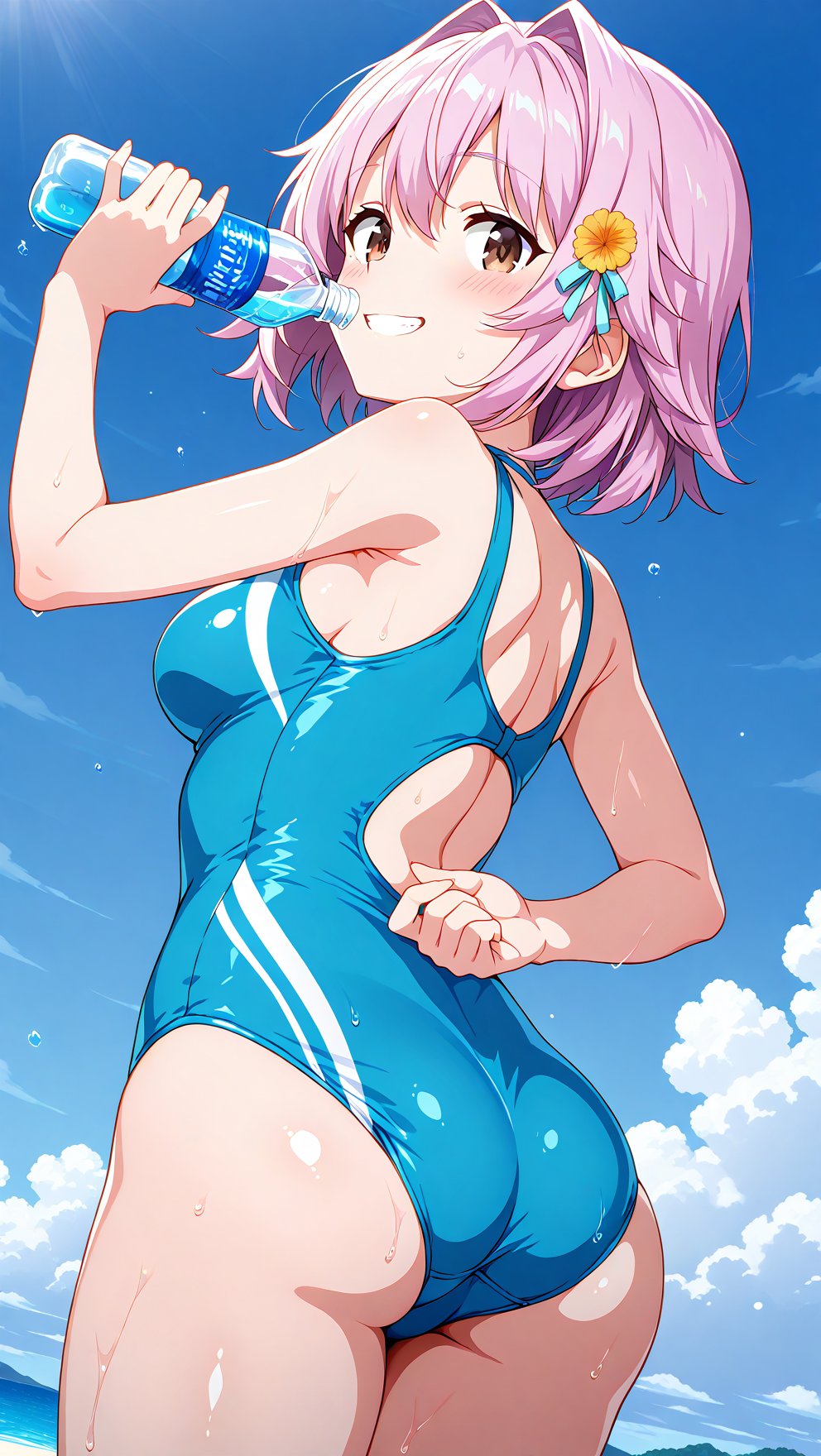 アニメスタイル 女性人物画 水着 Sizuki_mkw@乗り物/乗り鉄/アニメ/コミック/生成AIart🔰小型