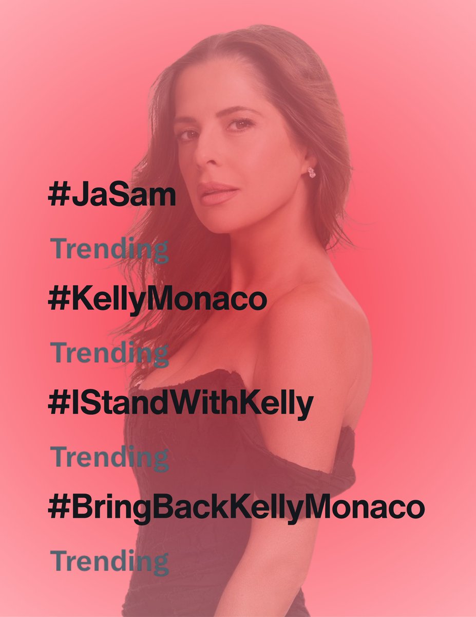 Mandi Kinninger 🍎 IStandWithKelly (@mandikinninger) on Twitter photo We crushed it with the trends this week 🔥
Every single week for OVER 11 months! Proof that we LOVE & WANT <a href="/kellymonaco1/">Kelly Monaco</a> back😘
#IStandWithKelly #BringBackKellyMonaco @Generalhospital <a href="/ABC_Publicity/">ABC Publicity</a> <a href="/ABCNetwork/">ABC</a> <a href="/DisneyStudios/">Walt Disney Studios</a> <a href="/nathanvarni/">Nathan Varni</a> <a href="/craigerwich/">craigerwich</a> <a href="/valentinifrank/">Frank Valentini</a> @robertIger We crushed it with the trends this week 🔥
Every single week for OVER 11 months! Proof that we LOVE & WANT <a href="/kellymonaco1/">Kelly Monaco</a> back😘
#IStandWithKelly #BringBackKellyMonaco @Generalhospital <a href="/ABC_Publicity/">ABC Publicity</a> <a href="/ABCNetwork/">ABC</a> <a href="/DisneyStudios/">Walt Disney Studios</a> <a href="/nathanvarni/">Nathan Varni</a> <a href="/craigerwich/">craigerwich</a> <a href="/valentinifrank/">Frank Valentini</a> @robertIger