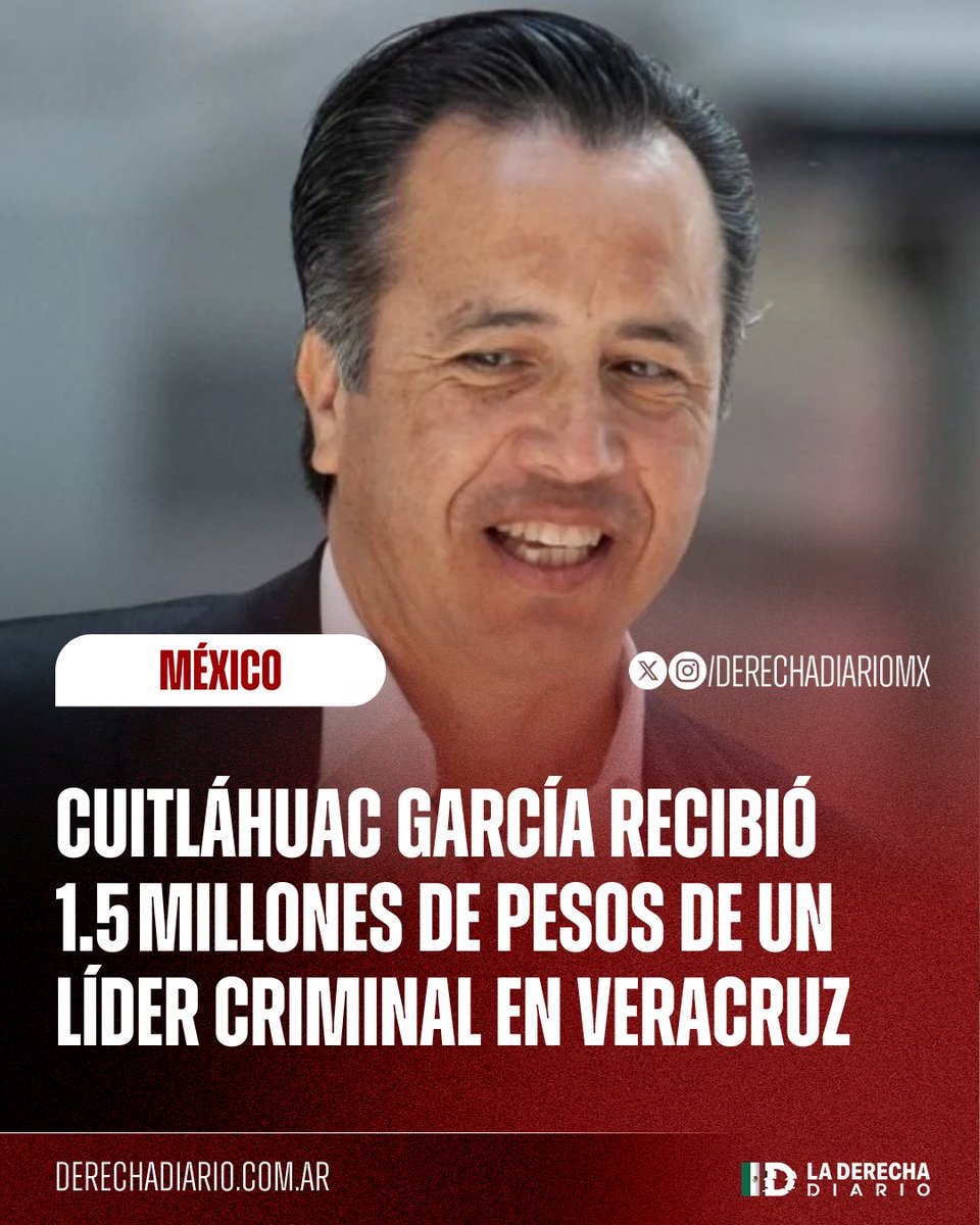 🚨🇲🇽 | Narcopartido: Según documentos filtrados del Centro Regional de Fusión de Inteligencia Sureste (CERFI), el exgobernador morenista de Veracruz, Cuitláhuac García, recibió 1.5 millones de pesos del líder de una banda de traficantes de armas a cambio de que les deje usar un