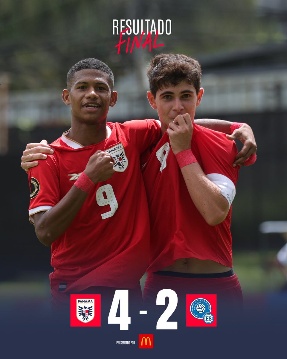 ¡VICTORIA PANAMEÑA 🔥🇵🇦! 

Finaliza el partido con triunfo para #PanamáSub15🇵🇦 ante El Salvador 🇸🇻 en esta J2 del Campeonato de Niños Sub15 de Concacaf 🏆. 

Por los nuestros anotaron Jordán, Ortega, Maduro y Moreno 🔥⚽️

🏟️Complejo Dep. Fedefutbol (CR)

#MásPanameñosQueNunca🇵🇦