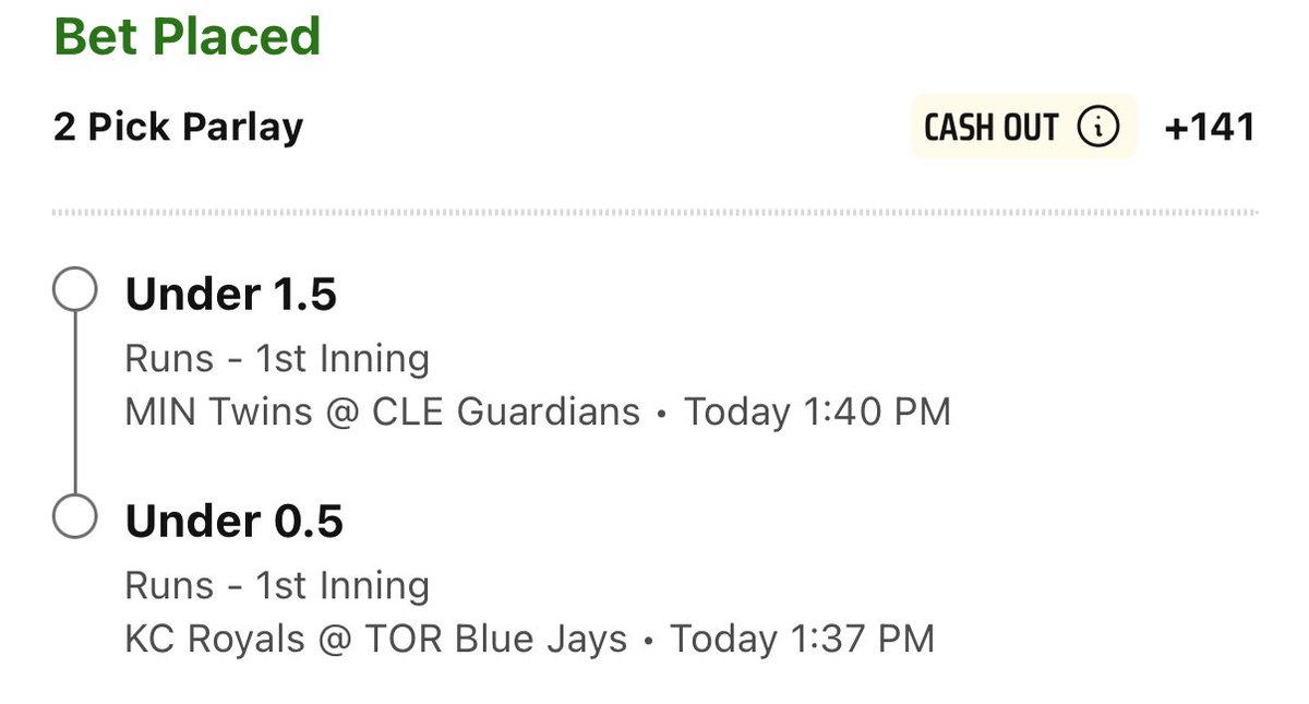 SpreadScience25's tweet photo. Great Day for some 🍻 and NRFIs

2 Leg - Parlizzy

NRFI Blue Jays
Under 1.5 Runs Guardians 1st Inning 

#NRFi #MLB #DraftKings #merica https://t.co/tWSXfaZJLh
