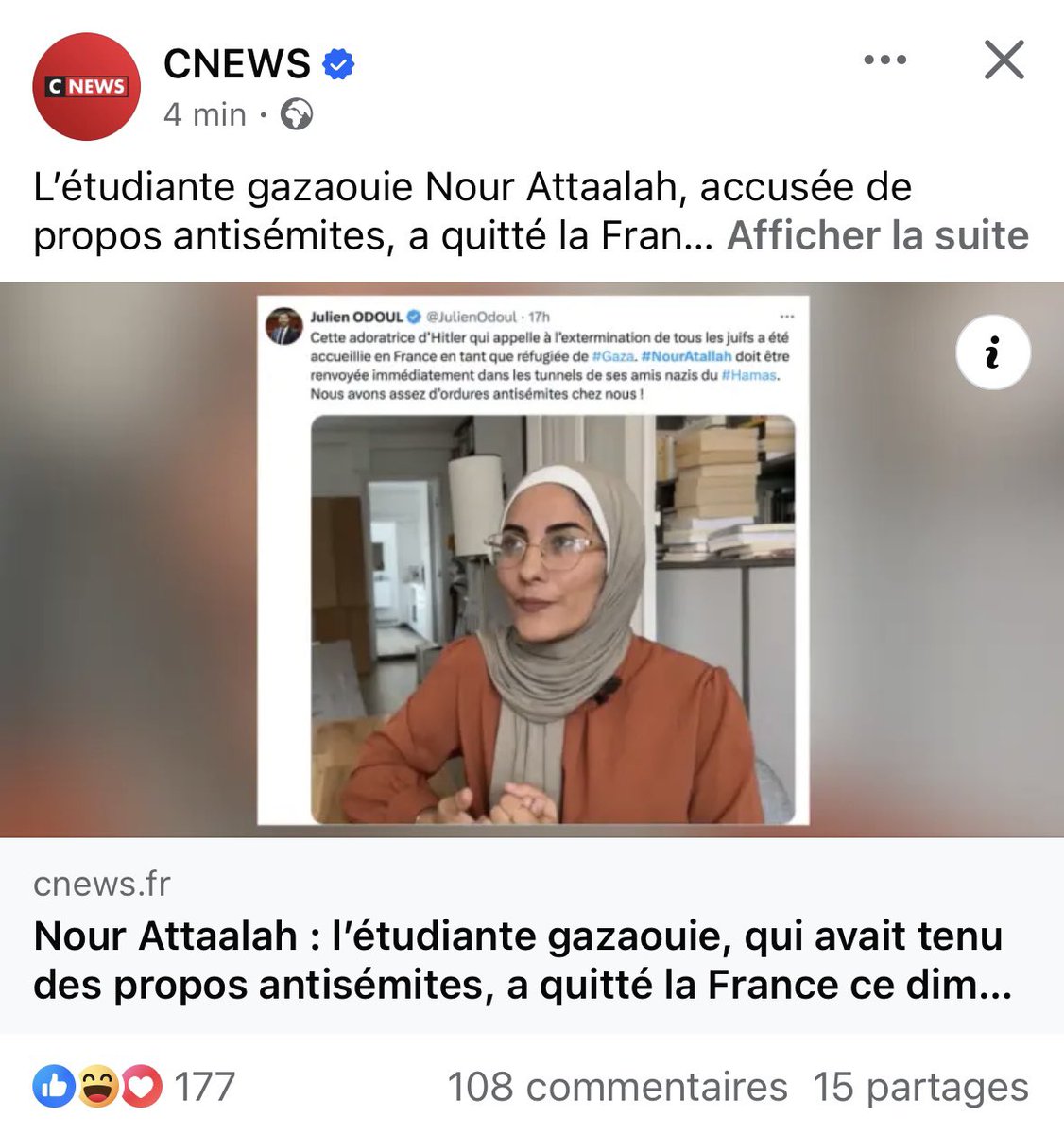 Henda Ayari (@hendaayari5) on Twitter photo Ouf bon débarras !
Une bonne nouvelle au moins une…
Y’a plus de place, encore moins pour les antisémites en France.
Question : pourquoi les autres Gazaouis ne vont-ils pas directement au Qatar eux aussi ?
<a href="/EmmanuelMacron/">Emmanuel Macron</a> pouvez-vous en discuter avec votre ami le président du Ouf bon débarras !
Une bonne nouvelle au moins une…
Y’a plus de place, encore moins pour les antisémites en France.
Question : pourquoi les autres Gazaouis ne vont-ils pas directement au Qatar eux aussi ?
<a href="/EmmanuelMacron/">Emmanuel Macron</a> pouvez-vous en discuter avec votre ami le président du