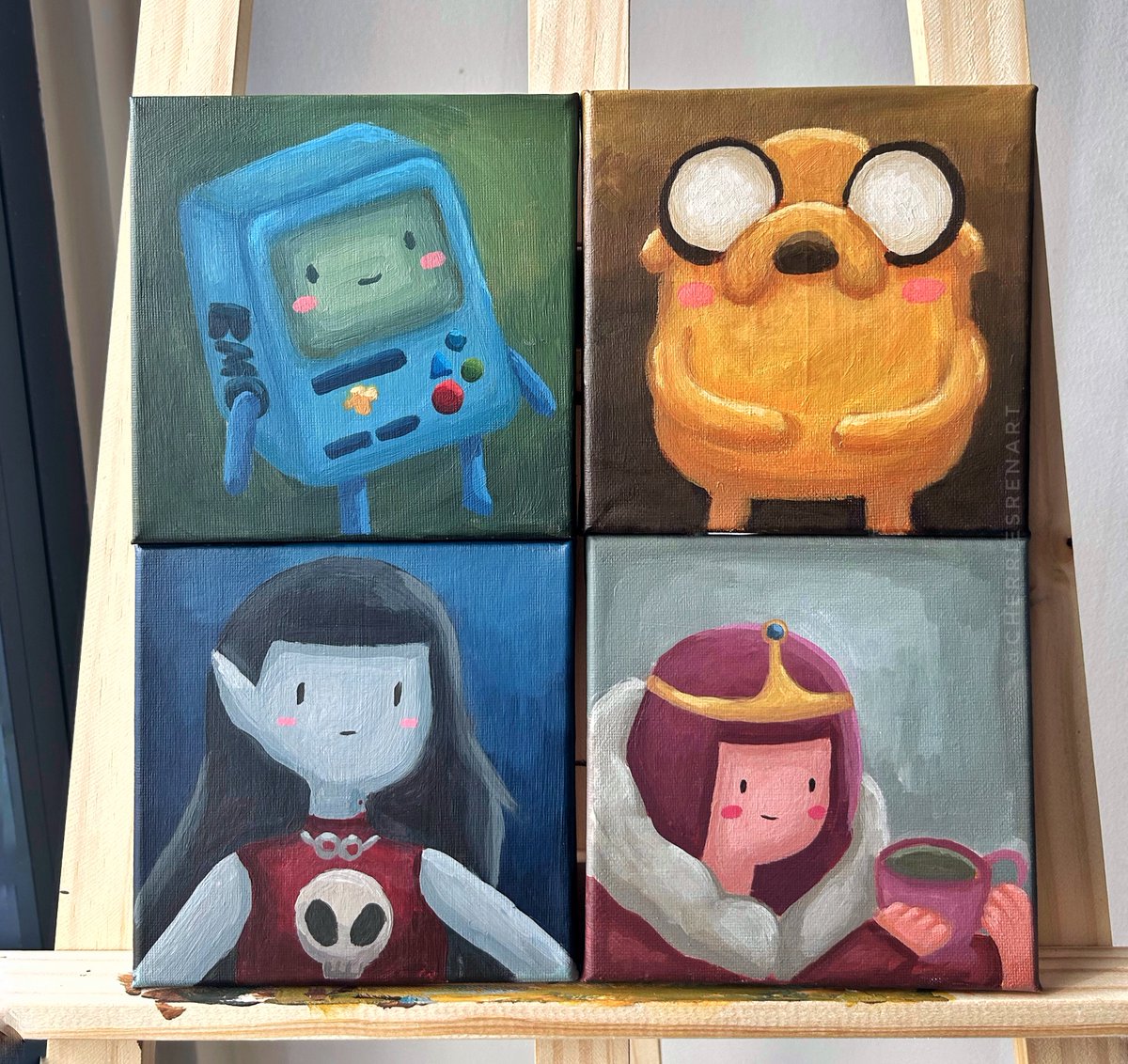 cherriesren's tweet image. my lil solo paintings are for sale btw :3