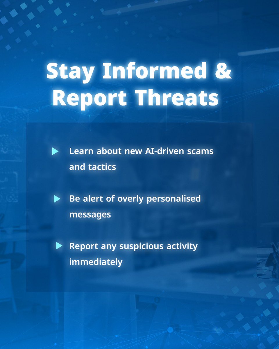 AI-powered cyberattacks are becoming increasingly sophisticated and deceptive.

This evolution calls for greater caution; always verify the source of any message before interacting or sharing sensitive information.
#DGE #CyberSmartUAE