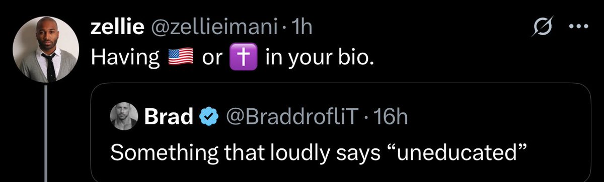 I’m unapologetically Christian. I’m also unapologetically patriotic.

Besides, I’d rather hang out with a bunch of “uneducated” patriotic Christians, than have to be around a bunch of “educated,”  Godless people who complain about the country they live in while enjoying its