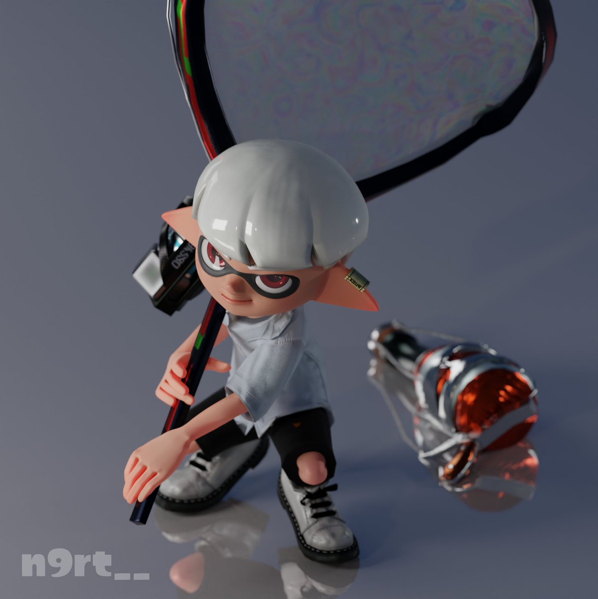 n9rt__'s tweet photo. Blenderを使ってみた #スプラトゥーン  #スプラトゥーン3  #Blender #オリキャラ #Splatoon #Splatoon3 https://t.co/g8VfjIokxb