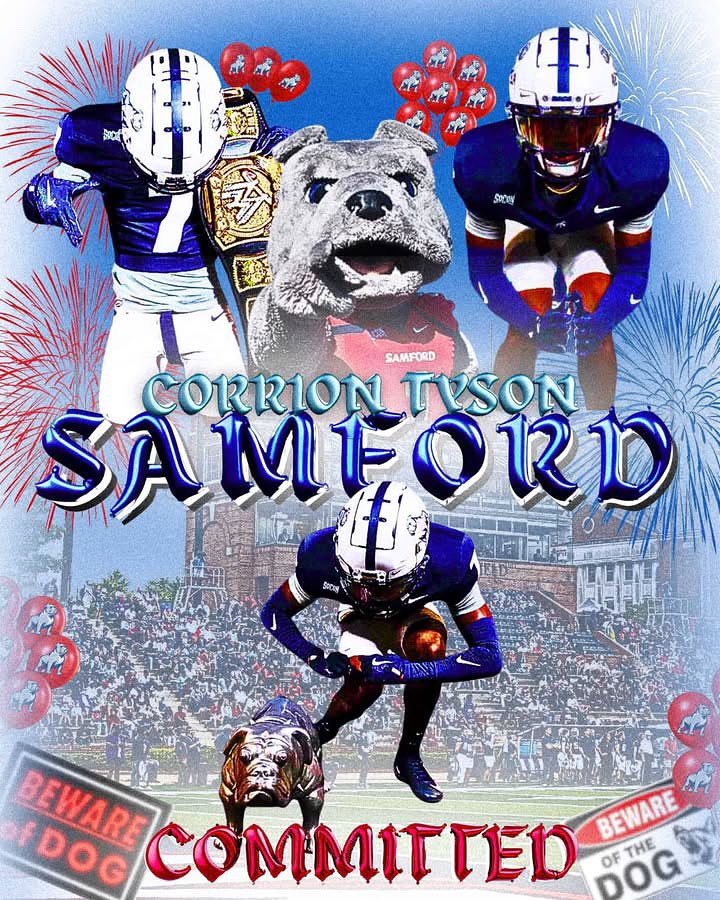 Corrion “ CJ ” Tyson⭐️ (@cj_tyson1) on Twitter photo #Committed 🔵🔴⚪️🐶 Blessed to be in this position | AGTG 🙏 | Let’s ride <a href="/SamfordFootball/">Samford Football</a> #allforsamford <a href="/coach_sloan/">Coach Scot Sloan</a> <a href="/CoachScales/">Chaz Scales</a>
Thank you <a href="/CoachAbrams/">Adrian Abrams</a> |<a href="/CoachRick99/">Coach Rick</a> <a href="/Smitherman_Era/">Coach Mo</a> <a href="/CD_Daniels2/">CD Daniels</a> <a href="/CoachL__/">Coach L</a> <a href="/Rivals/">Rivals</a> <a href="/HallTechSports1/">Hall-Tech Sports</a> <a href="/247recruiting/">247Sports Recruiting</a> #Committed 🔵🔴⚪️🐶 Blessed to be in this position | AGTG 🙏 | Let’s ride <a href="/SamfordFootball/">Samford Football</a> #allforsamford <a href="/coach_sloan/">Coach Scot Sloan</a> <a href="/CoachScales/">Chaz Scales</a>
Thank you <a href="/CoachAbrams/">Adrian Abrams</a> |<a href="/CoachRick99/">Coach Rick</a> <a href="/Smitherman_Era/">Coach Mo</a> <a href="/CD_Daniels2/">CD Daniels</a> <a href="/CoachL__/">Coach L</a> <a href="/Rivals/">Rivals</a> <a href="/HallTechSports1/">Hall-Tech Sports</a> <a href="/247recruiting/">247Sports Recruiting</a>