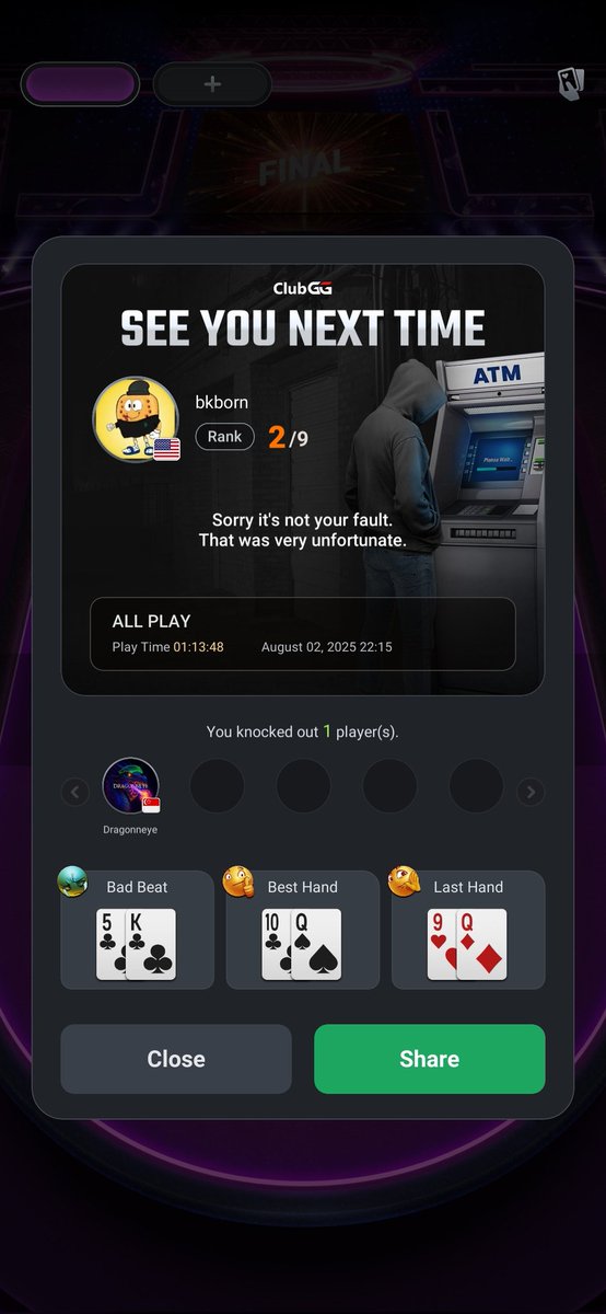 Camin in 2nd place in the <a href="/worldoftings/">World Of Tings 🦍</a> <a href="/RogueBotsNFT/">RogueBots | A World Of Tings Franchise</a> poker game lets goooo!